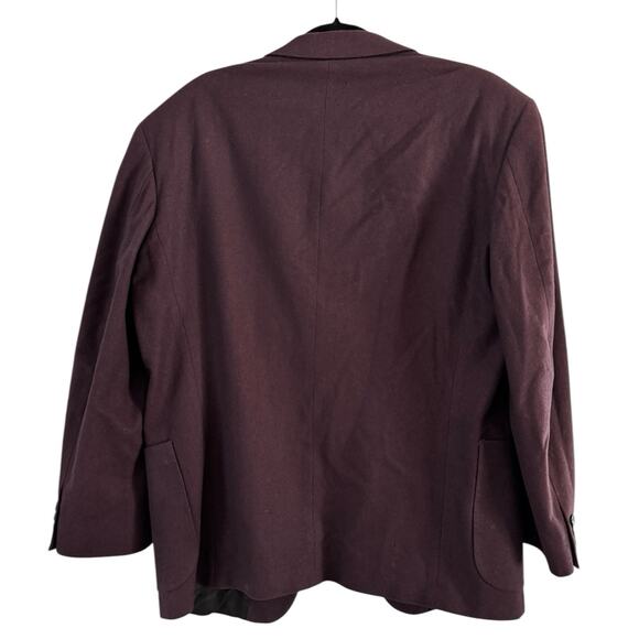 Oscar de la Renta Studio Mens Wool Blazer Purple Plum Vintage 90s Retro Sz 42 R - Picture 2 of 9